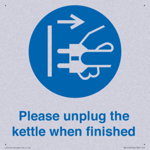 Please unplug the kettle when finished